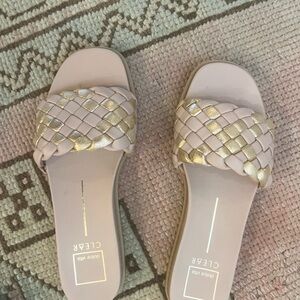 Dolce Vita Gold and Cream Braided Sandals